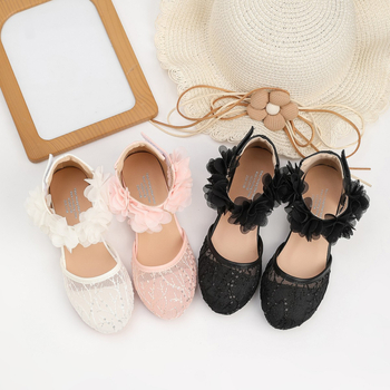 Proljetne dječje sandale s prorezanim cvjetnim uzorkom i kristalnom petom, stil princeze, Velcro zatvaranje, male veličine