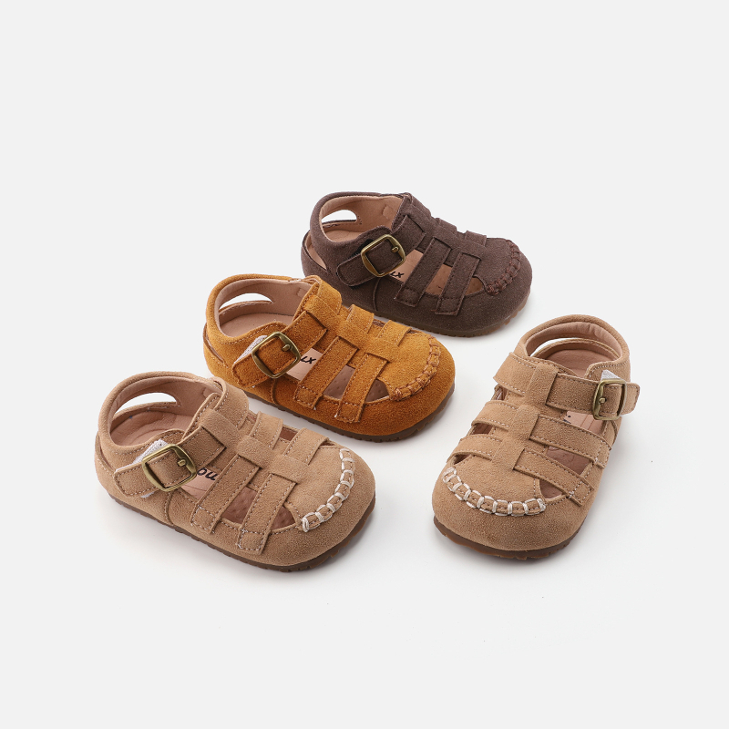 Dječje sandale s mekom potplatom i protukliznim dnom, za 10 mjeseci–3 godine, proljetni stil, kožne gladiator sandale, unisex