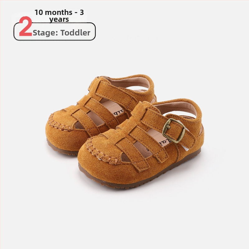 Dječje sandale s mekom potplatom i protukliznim dnom, za 10 mjeseci–3 godine, proljetni stil, kožne gladiator sandale, unisex