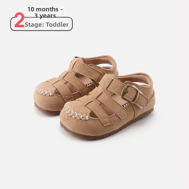 Dječje sandale s mekom potplatom i protukliznim dnom, za 10 mjeseci–3 godine, proljetni stil, kožne gladiator sandale, unisex