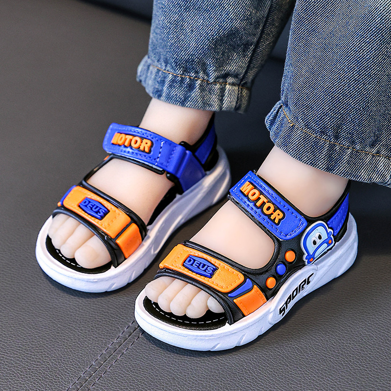 Dječje sandale s Velcro kopčom, mekana potplata, crtani motiv, plažne cipele