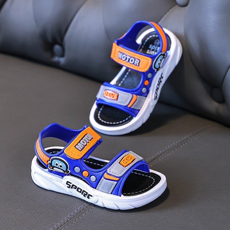 Dječje sandale s Velcro kopčom, mekana potplata, crtani motiv, plažne cipele
