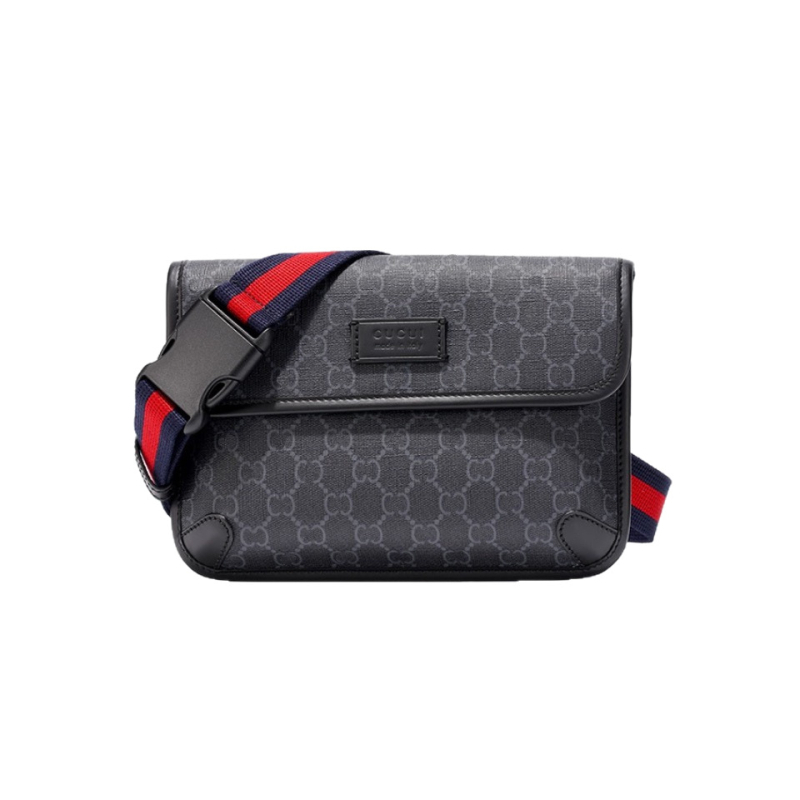 Ženska crossbody torba s preklopom i kožnom kopčom, otisak tigrove glave, više džepova