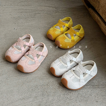 Cipele za djecu od prave kože, prozračni mrežasti gornji dio, ljetne unisex casual cipele za djecu