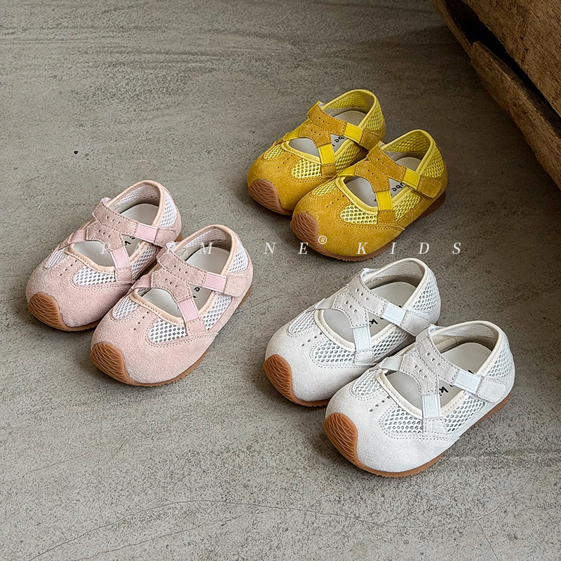 Cipele za djecu od prave kože, prozračni mrežasti gornji dio, ljetne unisex casual cipele za djecu