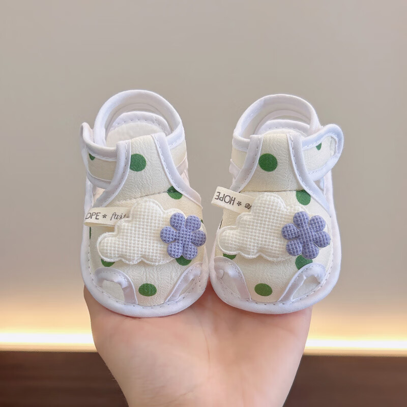 Slatke bebi sandale za ljeto, prozračni pamuk gornji dio, mekana podloga, protuklizne, za dob 0-36 mjeseci