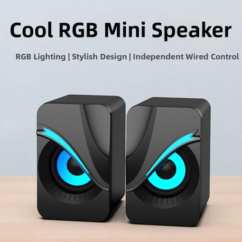 FT-Q9 2.0 počítačové reproduktory s RGB LED osvetlením, USB a 3,5 mm vstupom, stereofónny pre desktop PC a notebook