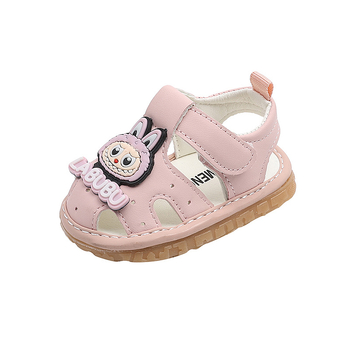 Dječje sandale za bebe 6-12 mjeseci, mekana potplata, zatvoren prst, sa zvukom cvrkutanja, protuklizne