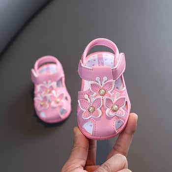 Ljetne sandale za bebe djevojčice, protuklizne mekane potplate, zatvoren vrh prstiju, obuće za hodanje 12–36 mjeseci, stil princeze