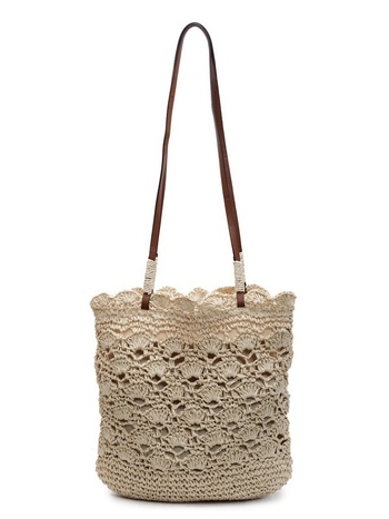 2025 nova Mori crochet torba za rame od slame, žena, umjetnički stil, za plažu i odmor