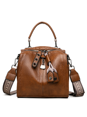 Ženska retro Boston torba od PU umjetne kože, rameni i crossbody remen, mala veličina, moderan svakodnevni stil, velik kapacitet