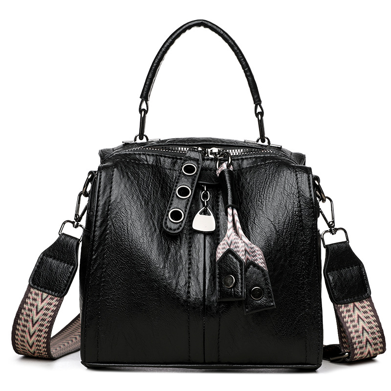 Ženska retro Boston torba od PU umjetne kože, rameni i crossbody remen, mala veličina, moderan svakodnevni stil, velik kapacitet