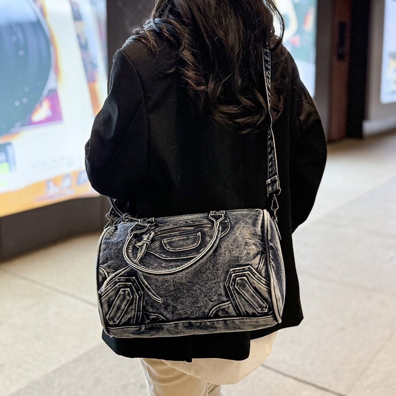 Ženska torba od ispranog denima, velika kapaciteta, ramena ili crossbody, vintage stil, svakodnevna torba