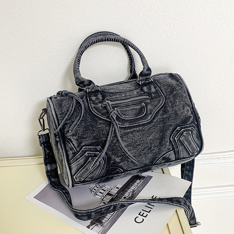 Ženska torba od ispranog denima, velika kapaciteta, ramena ili crossbody, vintage stil, svakodnevna torba