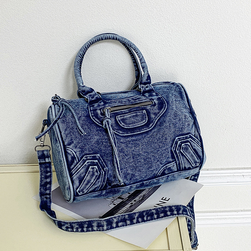 Ženska torba od ispranog denima, velika kapaciteta, ramena ili crossbody, vintage stil, svakodnevna torba