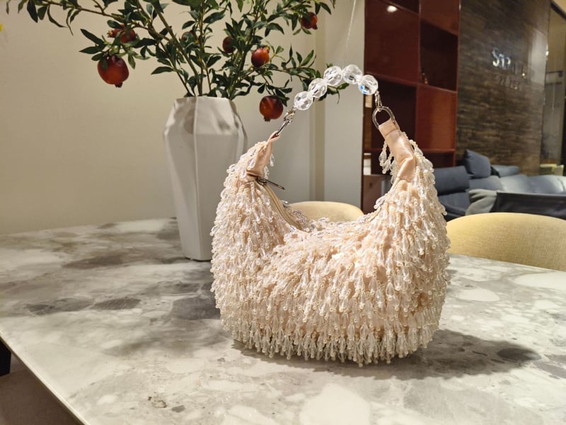 Ručno izrađena večernja torbica od perlica, ženska elegantna torba za svečane prilike