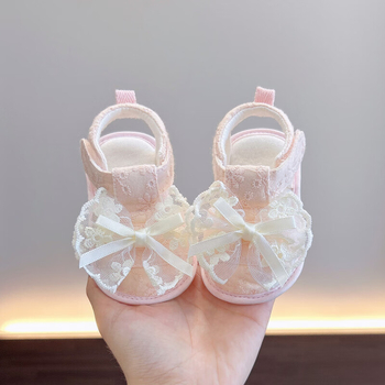 Ljetne cipele za bebe djevojčice, mekana potplata, prozračnost, protuklizne, Velcro zatvaranje, princesin uzorak s biljem i cvijećem, 6–12 mjeseci