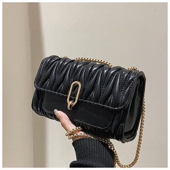 Ženska crossbody torba 2025 trend, plisirana, visokokvalitetna, mala kvadratna PU torba