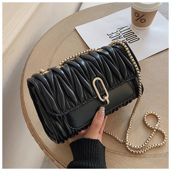 Ženska crossbody torba 2025 trend, plisirana, visokokvalitetna, mala kvadratna PU torba