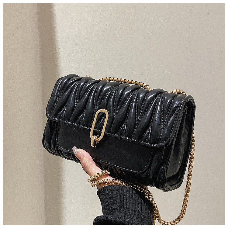 Ženska crossbody torba 2025 trend, plisirana, visokokvalitetna, mala kvadratna PU torba