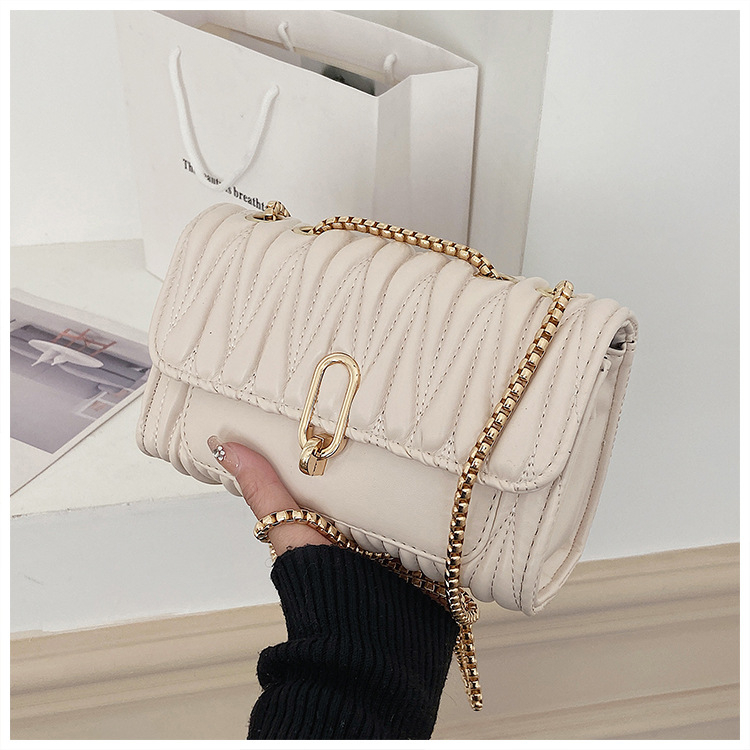 Ženska crossbody torba 2025 trend, plisirana, visokokvalitetna, mala kvadratna PU torba