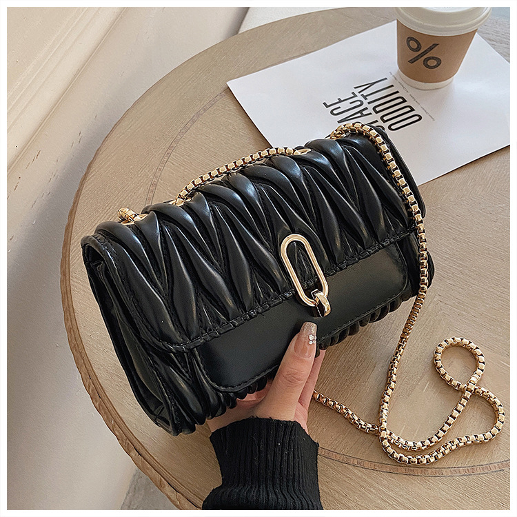 Ženska crossbody torba 2025 trend, plisirana, visokokvalitetna, mala kvadratna PU torba