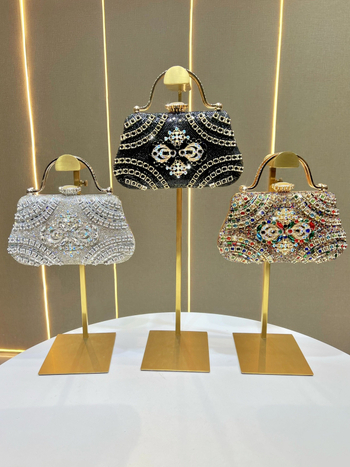 Nova luksuzna večernja torbica sa kristalima, ručna i preko ramena, elegantan večernji clutch