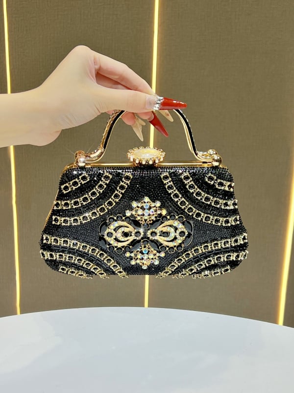 Nova luksuzna večernja torbica sa kristalima, ručna i preko ramena, elegantan večernji clutch