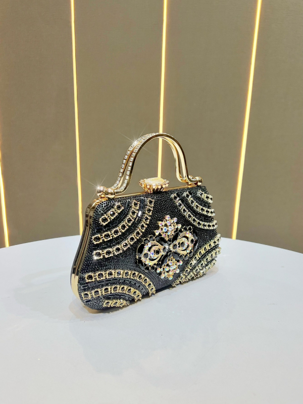 Nova luksuzna večernja torbica sa kristalima, ručna i preko ramena, elegantan večernji clutch