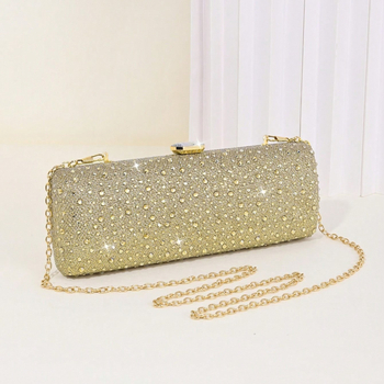 Ženska večernja torbica s dijamantima, kutija clutch s lancem