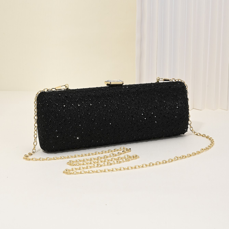 Ženska večernja torbica s dijamantima, kutija clutch s lancem