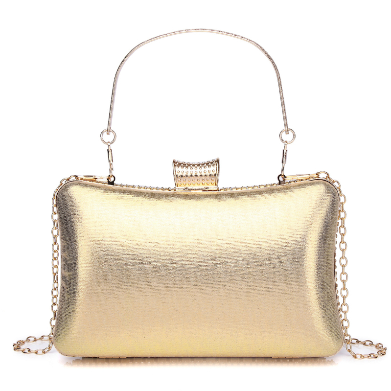Večernja clutch torbica sa zlatnim kristalima