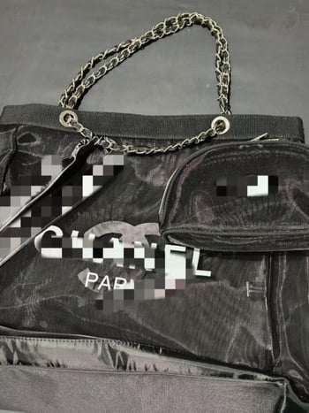 Najlon tote torba s mrežom – ženska torba za rame, crno-bijela, velika kapaciteta