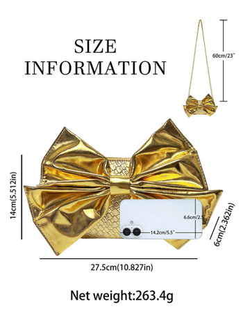 Ženska PU clutch torbica s mašnicom, večernja torbica u vodoravnom kvadratnom obliku sa zatvaračem