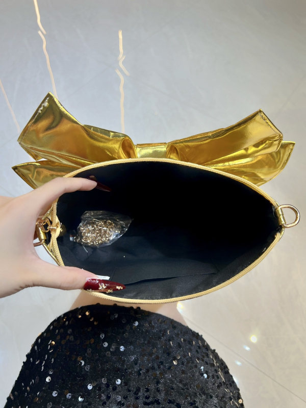 Ženska PU clutch torbica s mašnicom, večernja torbica u vodoravnom kvadratnom obliku sa zatvaračem