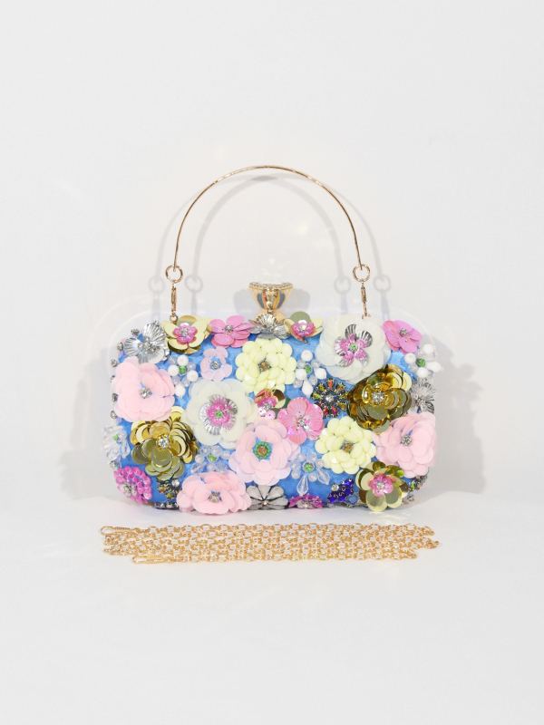 Nova ženska PVC clutch torbica, elegantna večernja i banketna torbica s cvjetnim dizajnom
