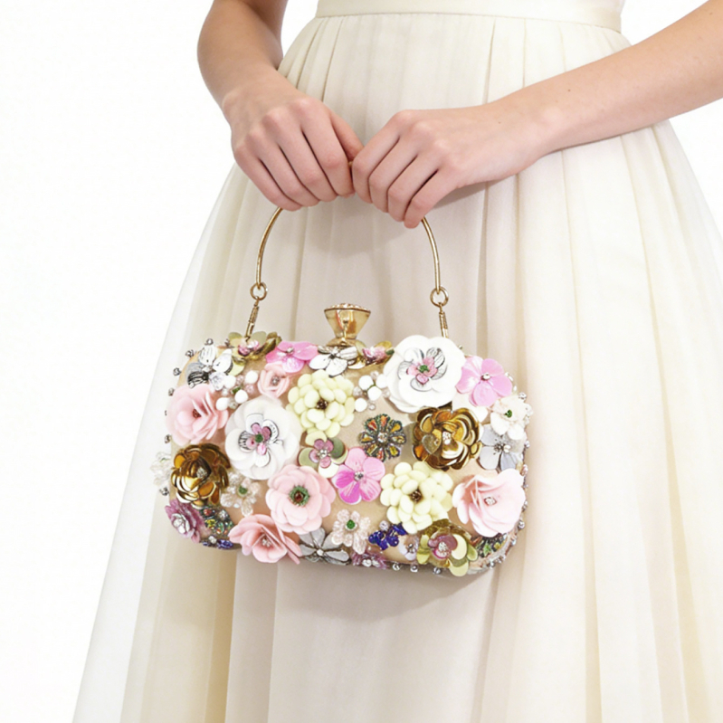Nova ženska PVC clutch torbica, elegantna večernja i banketna torbica s cvjetnim dizajnom