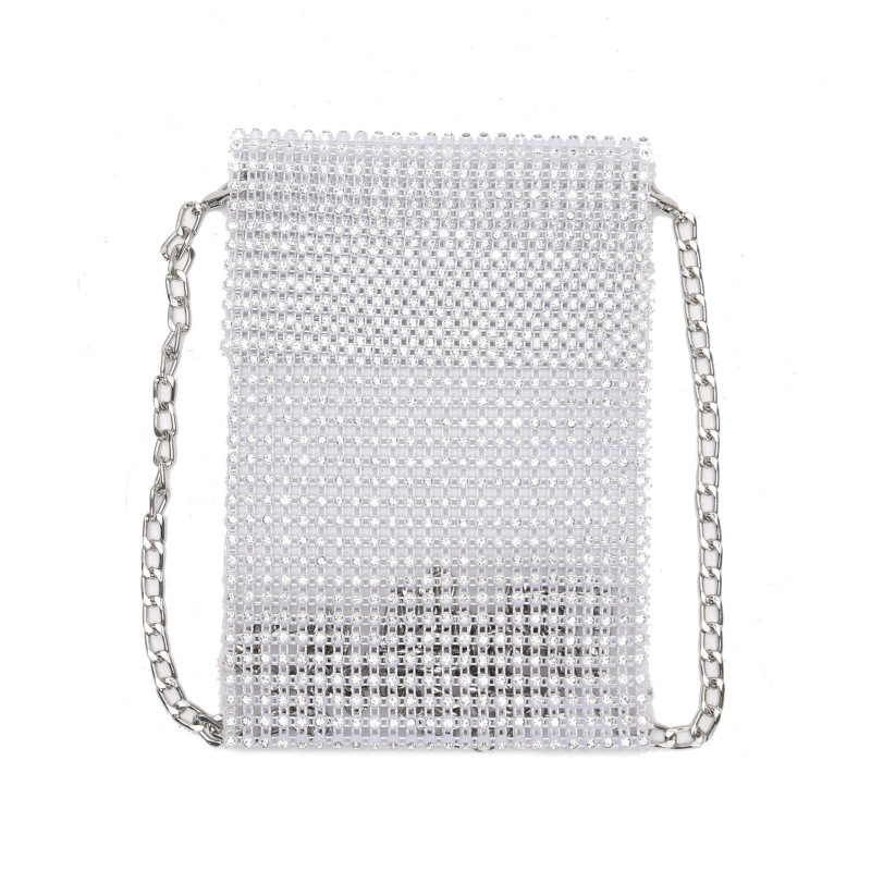 Ženska crossbody torba 2026, europski i američki stil, pročišćeni lančani dizajn, mrežasti džep za telefon, mali kvadratni oblik, PU materijal