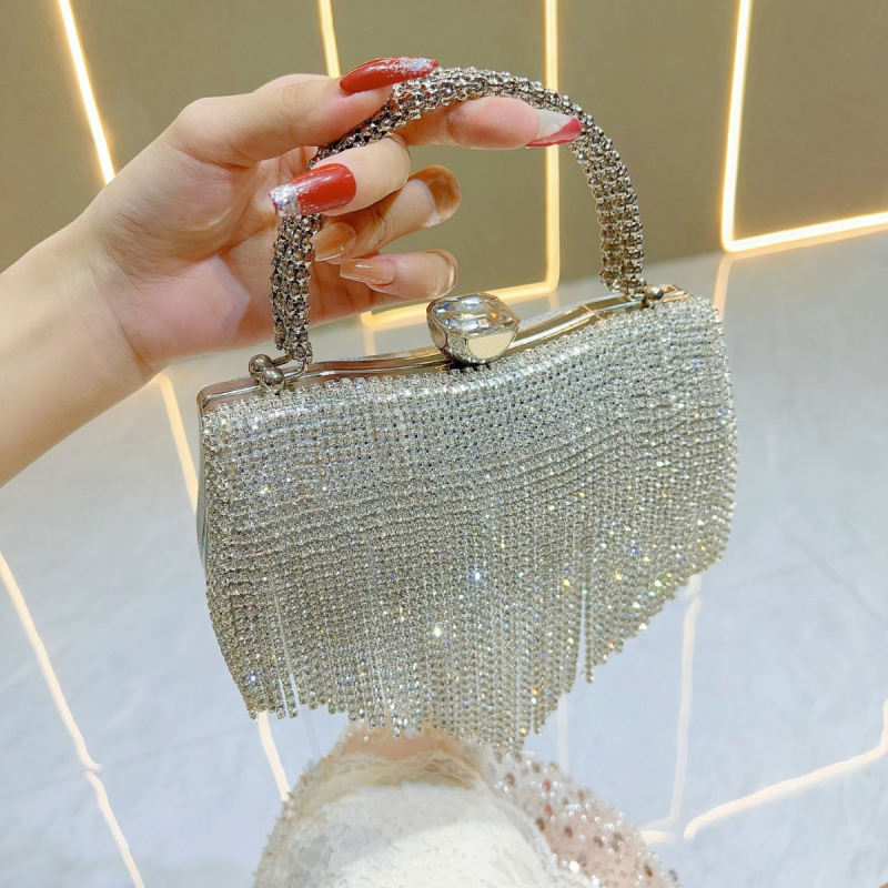 Ženska večernja torbica s ukrasima i dijamantima, elegantna ručna ili preko ramena