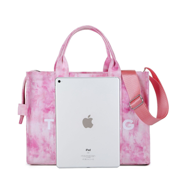 Ženska Letter Tote torba – platnena torba s tie-dye uzorkom, velika kapaciteta, za svakodnevnu upotrebu, preko ramena ili crossbody