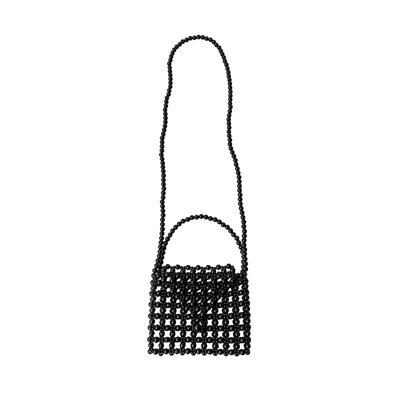 Torba u francuskom stilu s izrezbarenim detaljima, ručno pletena od perli i perlica, mini, preko ramena
