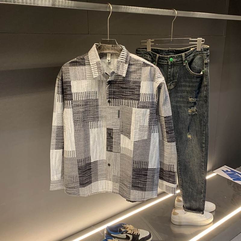 Muška košulja s dugim rukavima, slobodnog kroja, hongkonški stil, premium casual odjeća za proljeće i jesen