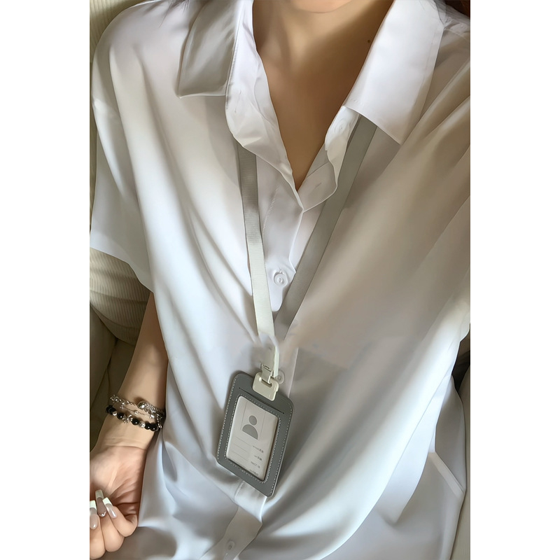 Μαύρο πουκάμισο με κοντά μανίκια από ice-silk για άνδρες, ελαφρύ καλοκαιρινό χαλαρό πουκάμισο, προστατευτικό στρώμα κατά της ηλιακής ακτινοβολίας, μοντέρνο εμπορικό σήμα