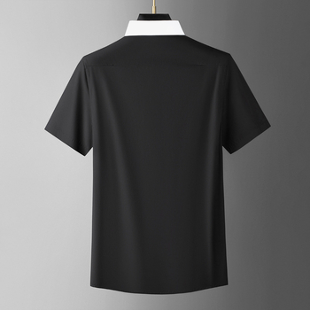 Ljetna muška košulja kratkih rukava, slim fit, s pčelinjim motivom izvezenim, poslovno-šik stil, svestrana