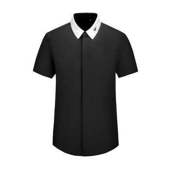 Ljetna muška košulja kratkih rukava, slim fit, s pčelinjim motivom izvezenim, poslovno-šik stil, svestrana