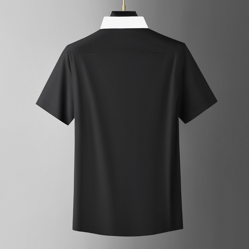 Ljetna muška košulja kratkih rukava, slim fit, s pčelinjim motivom izvezenim, poslovno-šik stil, svestrana