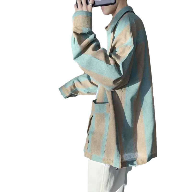 Muška košulja s prugama, dugi rukavi, poslovno- casual stil, slim fit, proljeće i jesen, bez glačanja, modna marka