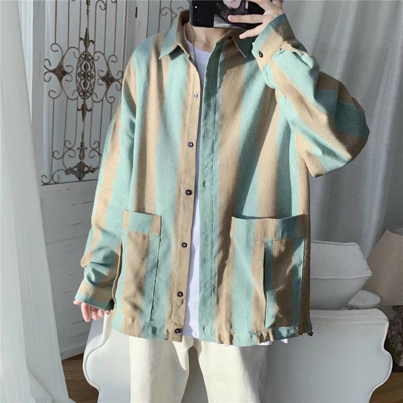Muška košulja s prugama, dugi rukavi, poslovno- casual stil, slim fit, proljeće i jesen, bez glačanja, modna marka
