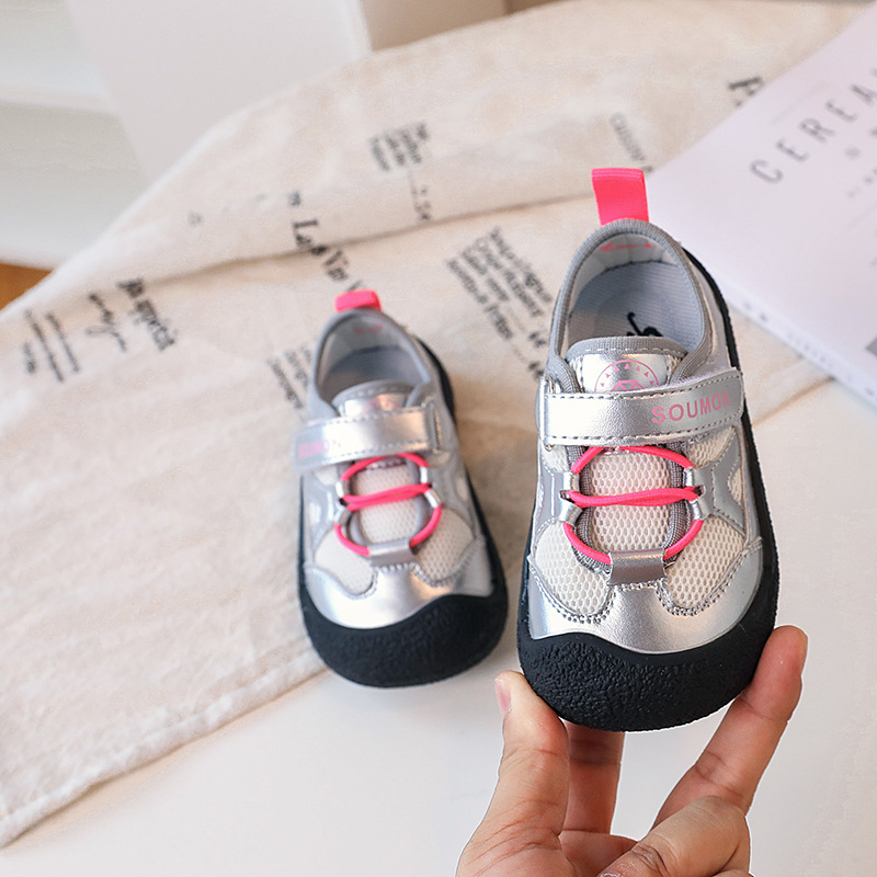 Dječje mrežaste prozračne tenisice s Velcro kopčom, gornji dio od veluru, protuklizna mekana potplat, proljeće-jesen 2025, unisex, za djecu od 1 do 6 godina