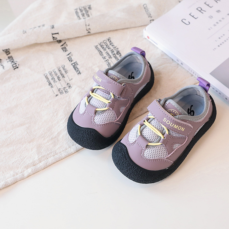 Dječje mrežaste prozračne tenisice s Velcro kopčom, gornji dio od veluru, protuklizna mekana potplat, proljeće-jesen 2025, unisex, za djecu od 1 do 6 godina